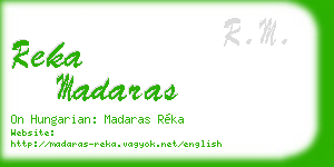 reka madaras business card