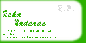 reka madaras business card